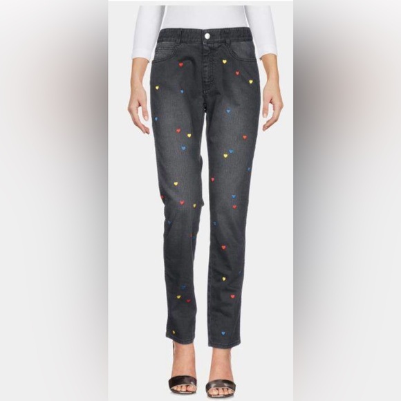 Stella McCartney Black Jeans with Heart Embroidery ❤️